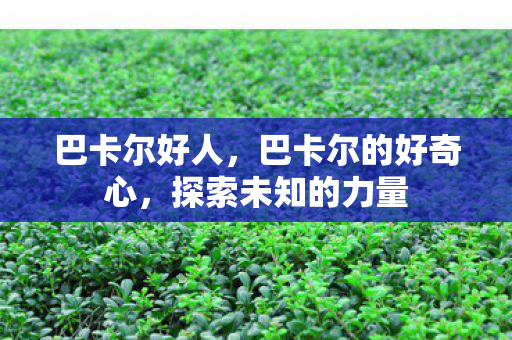巴卡尔好人，巴卡尔的好奇心，探索未知的力量