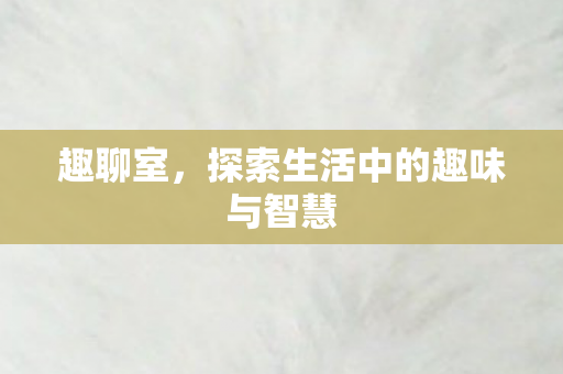 趣聊室,探索生活中的趣味与智慧 趣聊室,探索生活中的趣味与智慧