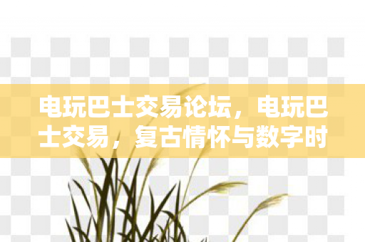 电玩巴士交易论坛,电玩巴士交易,复古情怀与数字时代的碰撞 电玩巴士交易论坛,电玩巴士交易,复古情怀与数字时代的碰撞