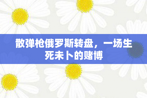 散弹枪俄罗斯转盘，一场生死未卜的赌博