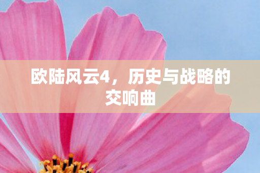 欧陆风云4，历史与战略的交响曲