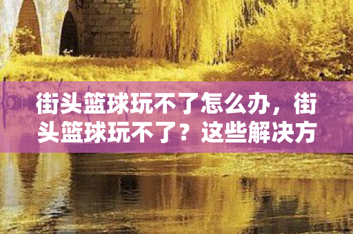 街头篮球玩不了怎么办，街头篮球玩不了？这些解决方案帮你轻松应对！