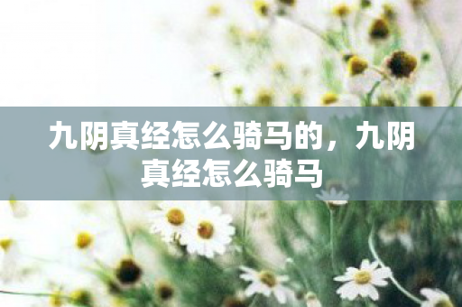 九阴真经怎么骑马的,九阴真经怎么骑马 九阴真经怎么骑马的,九阴真经怎么骑马