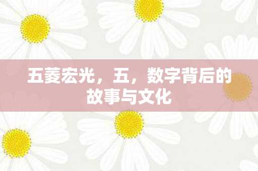 五菱宏光，五，数字背后的故事与文化