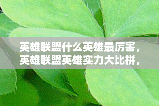 英雄联盟什么英雄最厉害,英雄联盟英雄实力大比拼,谁才是最强王者? 英雄联盟什么英雄最厉害,英雄联盟英雄实力大比拼,谁才是最强王者?