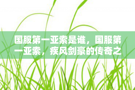 国服第一亚索是谁，国服第一亚索，疾风剑豪的传奇之路