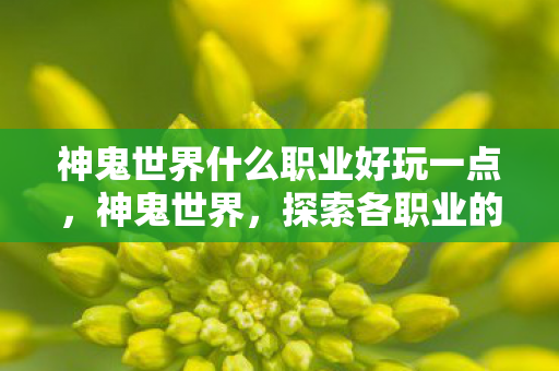 神鬼世界什么职业好玩一点,神鬼世界,探索各职业的魅力,寻找你的游戏灵魂 神鬼世界什么职业好玩一点,神鬼世界,探索各职业的魅力,寻找你的游戏灵魂