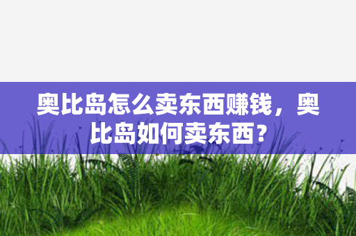 奥比岛怎么卖东西赚钱，奥比岛如何卖东西？