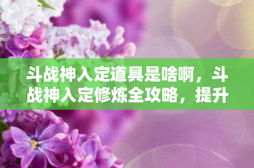 斗战神入定道具是啥啊，斗战神入定修炼全攻略，提升实力，掌握核心技巧