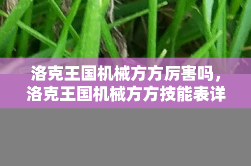 洛克王国机械方方厉害吗，洛克王国机械方方技能表详解