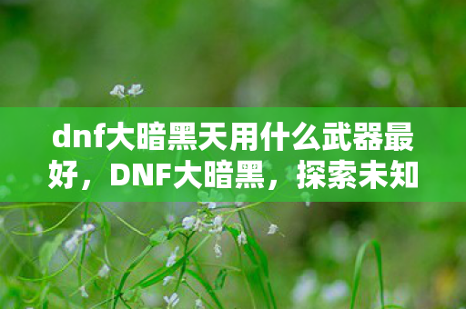 dnf大暗黑天用什么武器最好,DNF大暗黑,探索未知与冒险的奇幻之旅 dnf大暗黑天用什么武器最好,DNF大暗黑,探索未知与冒险的奇幻之旅