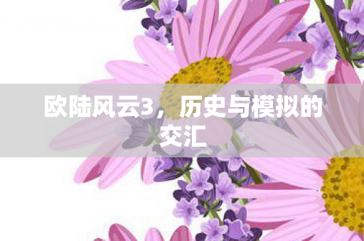 欧陆风云3,历史与模拟的交汇 欧陆风云3,历史与模拟的交汇
