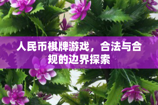 人民币棋牌游戏，合法与合规的边界探索