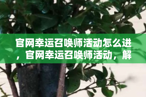 官网幸运召唤师活动怎么进,官网幸运召唤师活动,解锁你的专属荣耀 官网幸运召唤师活动怎么进,官网幸运召唤师活动,解锁你的专属荣耀