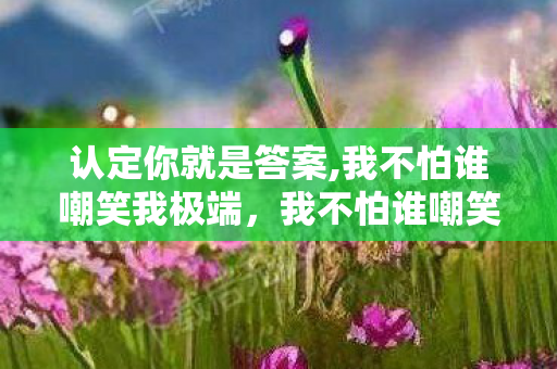 认定你就是答案,我不怕谁嘲笑我极端，我不怕谁嘲笑我极端