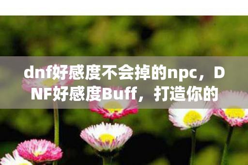 dnf好感度不会掉的npc，DNF好感度Buff，打造你的专属NPC助力