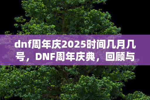 dnf周年庆2025时间几月几号，DNF周年庆典，回顾与期待