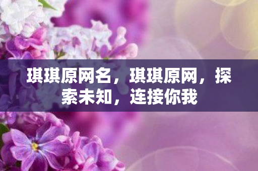 琪琪原网名，琪琪原网，探索未知，连接你我