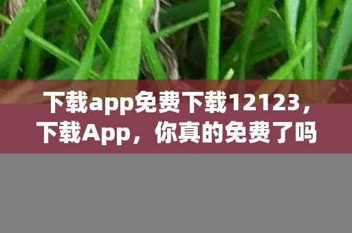 下载app免费下载12123，下载App，你真的免费了吗？