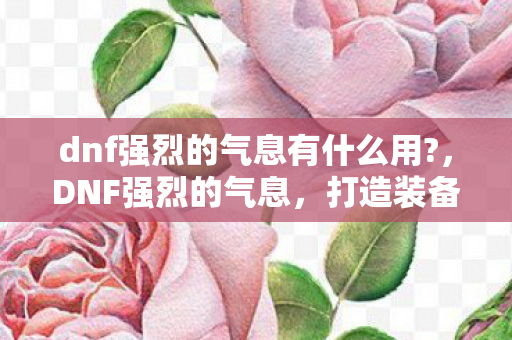 dnf强烈的气息有什么用?,DNF强烈的气息,打造装备的神器 dnf强烈的气息有什么用?,DNF强烈的气息,打造装备的神器
