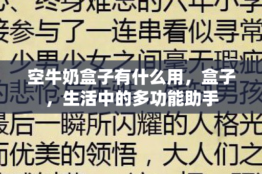 空牛奶盒子有什么用图片