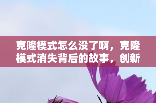 克隆模式怎么没了啊,克隆模式消失背后的故事,创新与平衡的抉择 克隆模式怎么没了啊,克隆模式消失背后的故事,创新与平衡的抉择