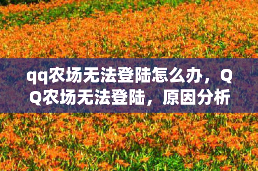 qq农场无法登陆怎么办图片