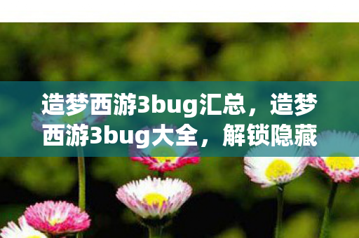 造梦西游3bug汇总,造梦西游3bug大全,解锁隐藏关卡与角色技能 造梦西游3bug汇总,造梦西游3bug大全,解锁隐藏关卡与角色技能