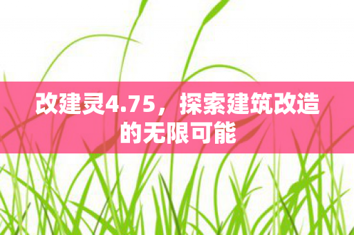 改建灵4.75,探索建筑改造的无限可能 改建灵4.75,探索建筑改造的无限可能
