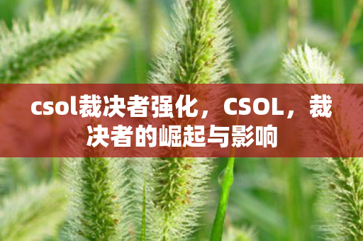 csol裁决者强化，CSOL，裁决者的崛起与影响