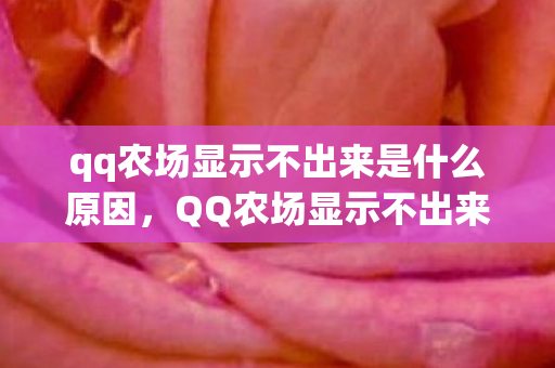 qq农场显示不出来是什么原因，QQ农场显示不出来，原因与解决方法的全面解析