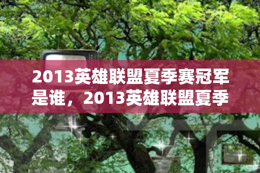 2013英雄联盟夏季赛冠军是谁，2013英雄联盟夏季赛，激情与荣耀的盛宴