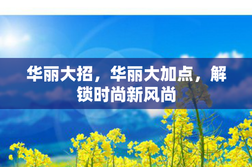 华丽大招,华丽大加点,解锁时尚新风尚 华丽大招,华丽大加点,解锁时尚新风尚