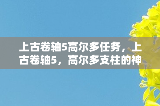 上古卷轴5高尔多任务，上古卷轴5，高尔多支柱的神秘之旅