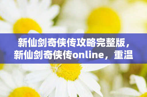 新仙剑奇侠传攻略完整版，新仙剑奇侠传online，重温经典与探索新境