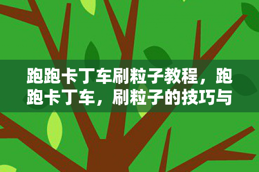 跑跑卡丁车刷粒子教程，跑跑卡丁车，刷粒子的技巧与策略