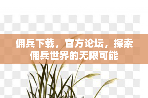 佣兵下载，官方论坛，探索佣兵世界的无限可能