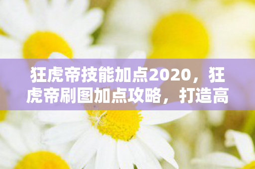 狂虎帝技能加点2020，狂虎帝刷图加点攻略，打造高效战斗体验