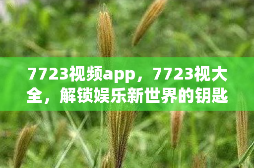 7723视频app,7723视大全,解锁娱乐新世界的钥匙 7723视频app,7723视大全,解锁娱乐新世界的钥匙