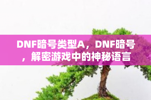 DNF暗号类型A,DNF暗号,解密游戏中的神秘语言 DNF暗号类型A,DNF暗号,解密游戏中的神秘语言