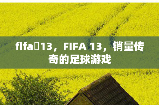 fifa 13,FIFA 13,销量传奇的足球游戏 fifa 13,FIFA 13,销量传奇的足球游戏