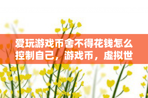 爱玩游戏币舍不得花钱怎么控制自己，游戏币，虚拟世界的财富密码