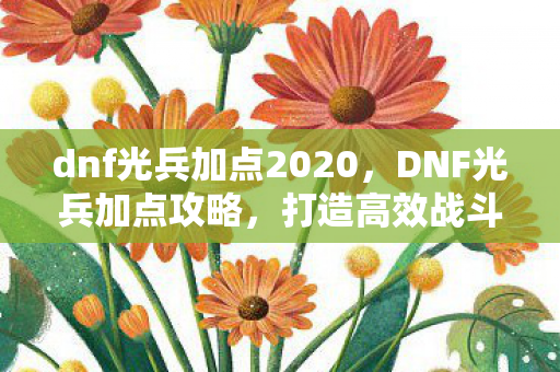 dnf光兵加点2020,DNF光兵加点攻略,打造高效战斗力的关键 dnf光兵加点2020,DNF光兵加点攻略,打造高效战斗力的关键