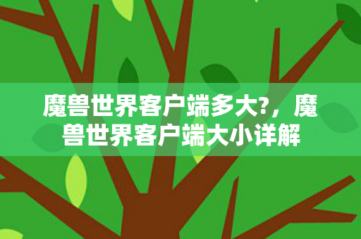 魔兽世界客户端多大?,魔兽世界客户端大小详解 魔兽世界客户端多大?,魔兽世界客户端大小详解