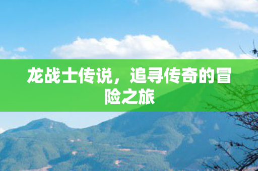 龙战士传说，追寻传奇的冒险之旅