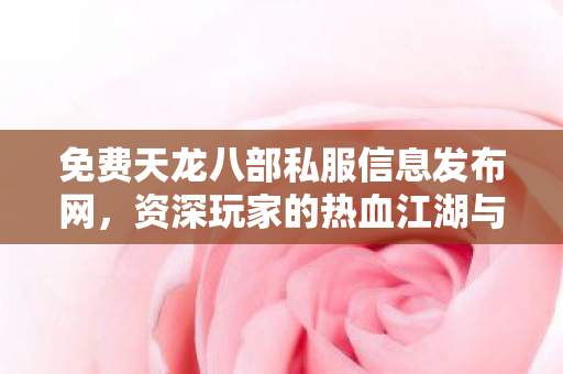 资深玩家的热血江湖与避坑指南天龙私服图片