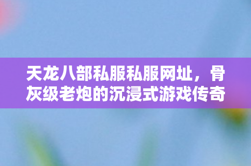 骨灰级老炮的沉浸式游戏传奇与干货指南天龙私服图片
