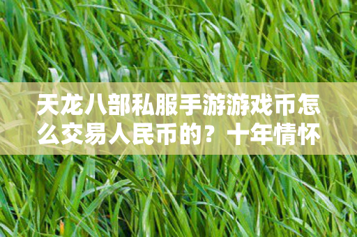 天龙八部私服手游游戏币怎么交易人民币的图片