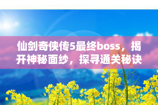 仙剑奇侠传5最终boss,揭开神秘面纱,探寻通关秘诀 仙剑奇侠传5最终boss,揭开神秘面纱,探寻通关秘诀