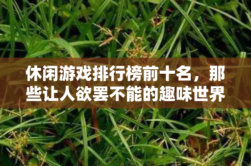 休闲游戏排行榜前十名,那些让人欲罢不能的趣味世界 休闲游戏排行榜前十名,那些让人欲罢不能的趣味世界